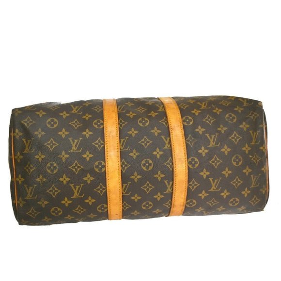 Authentic LOUIS VUITTON Keepall 45 Travel Hand Bag Monogram Leather Brown - Picture 4 of 16